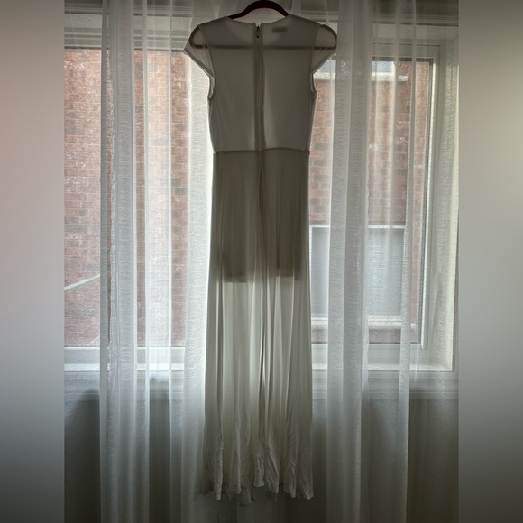 Angel Mermaid Goddess ! White Maxi Hi Lo Gown - wedding bride bridal - Picture 9 of 11